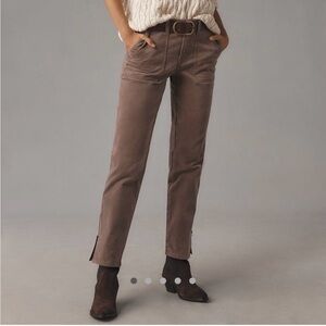 Sanctuary Straight Leg Utility Pants in Taupe Brown